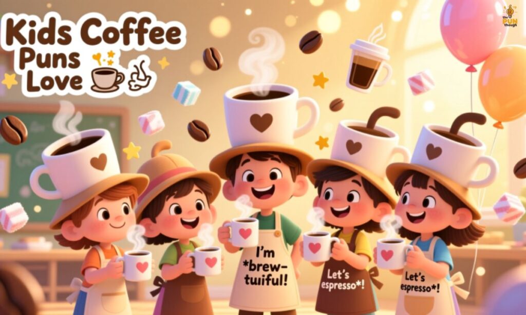 Kids Coffee Puns Love ☕🎈