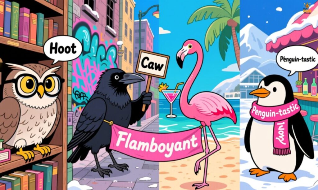 Bird Puns Based on Popular Species (Owl, Crow, Flamingo, etc.)