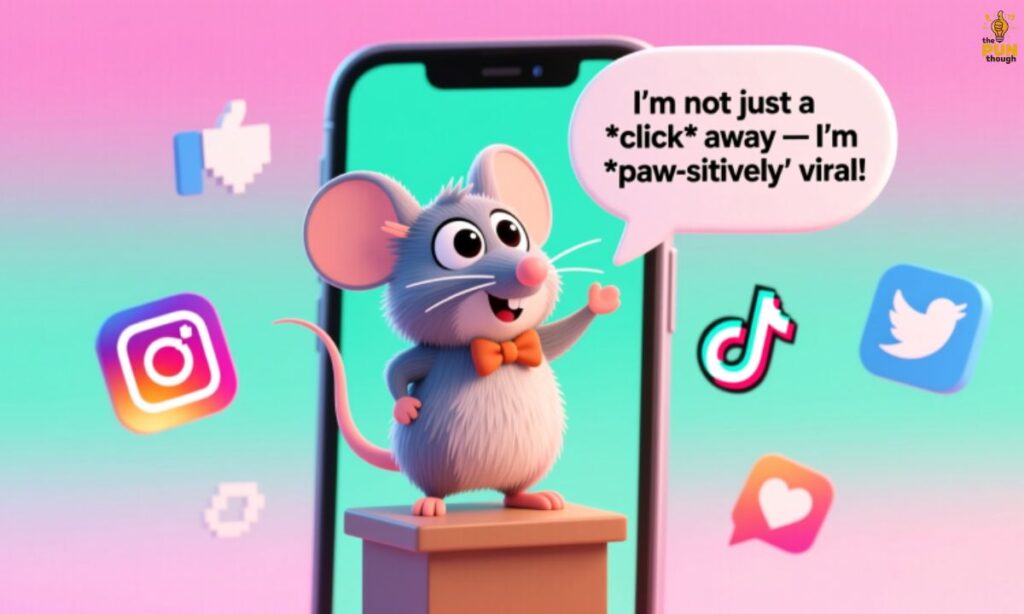 Social Media Mouse Puns and Caption