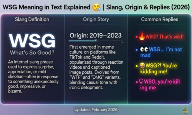 WSG Meaning in Text Explained 🤔 Slang, Origin & Replies (2026)