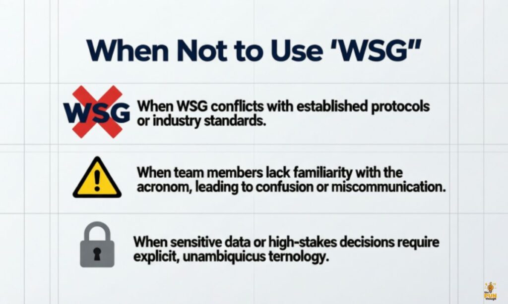 When Not to Use “WSG”
