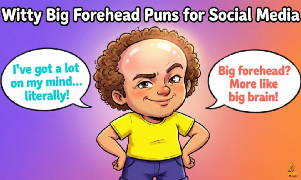 Witty Big Forehead Puns for Social Media